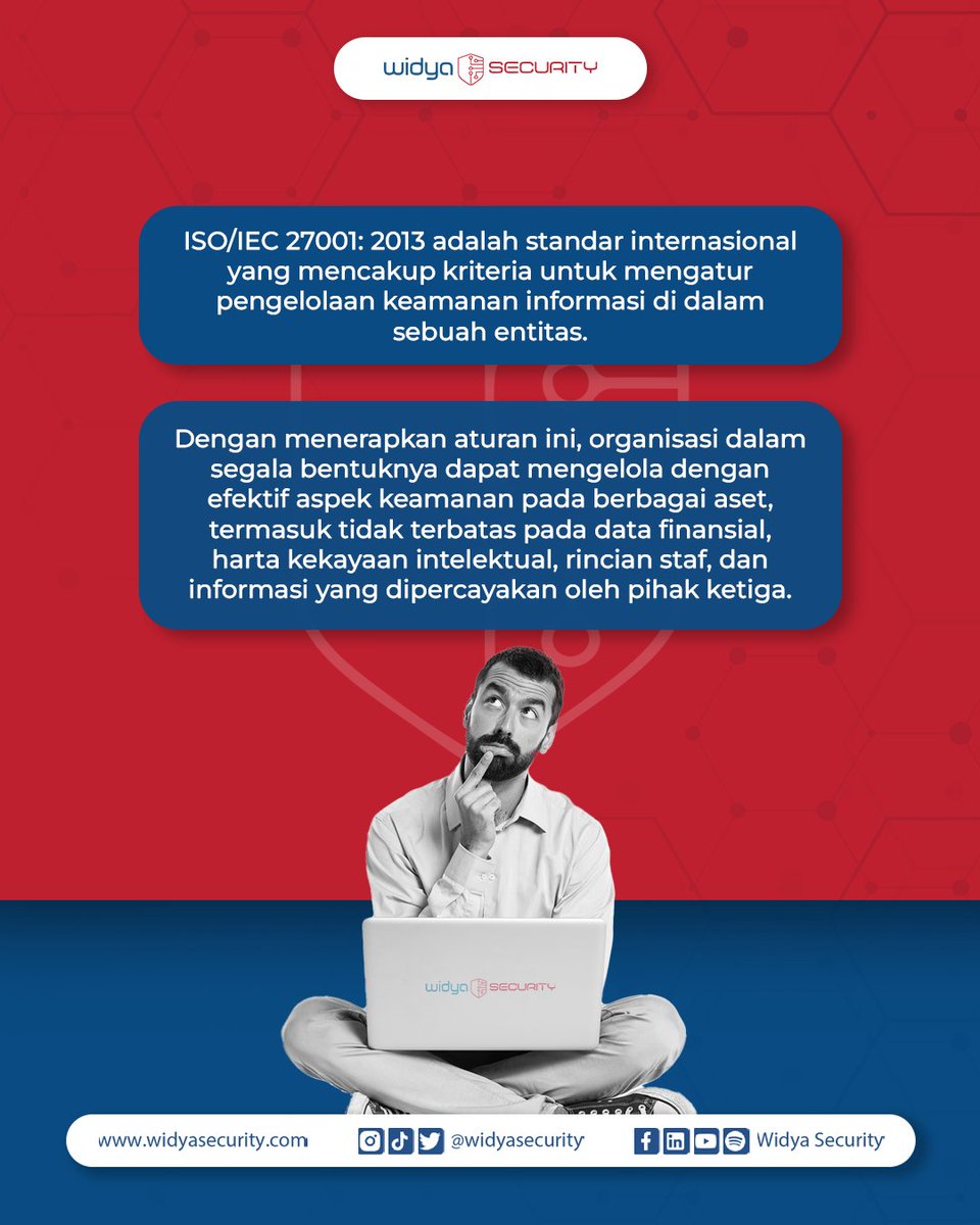 widyasecurity's tweet photo. Yuk kita bahas tentang apa itu ISO 27001! Simak penjelasannya pada slide dibawah yaa👇☺

#WidyaSecurity #feelsafewithus #cybersecurity #ISO27001 #ISMS #cybersecurityexperts #cybersecurityconsultant #pentestingindonesia #jasapentestindonesia #keamanansiber https://t.co/HcfVMF5P9c