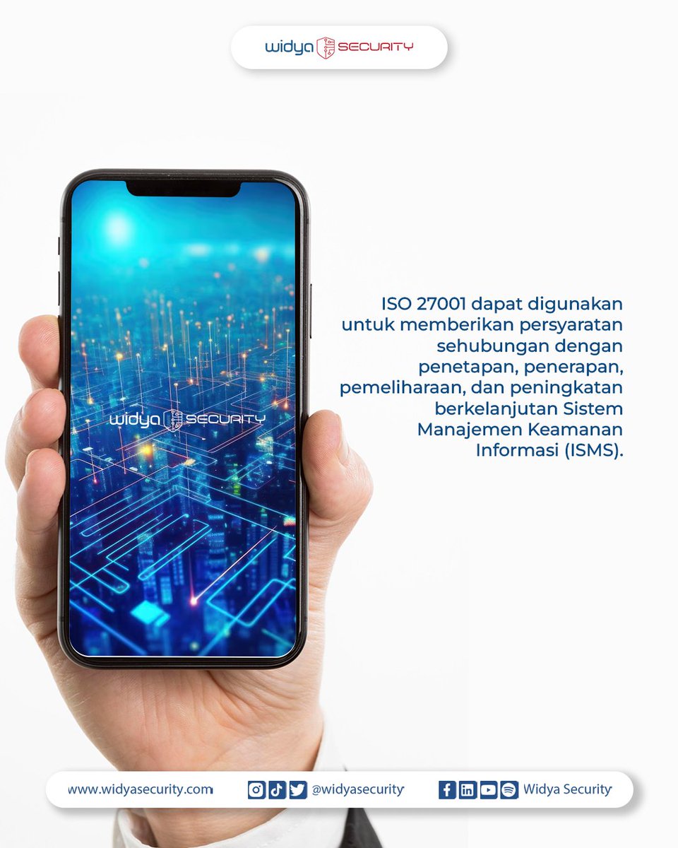 widyasecurity's tweet photo. Yuk kita bahas tentang apa itu ISO 27001! Simak penjelasannya pada slide dibawah yaa👇☺

#WidyaSecurity #feelsafewithus #cybersecurity #ISO27001 #ISMS #cybersecurityexperts #cybersecurityconsultant #pentestingindonesia #jasapentestindonesia #keamanansiber https://t.co/HcfVMF5P9c