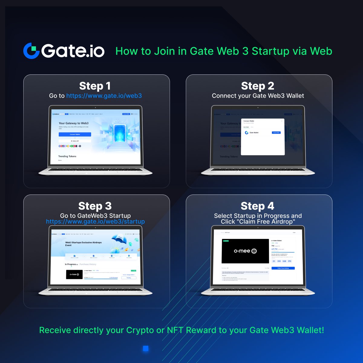 💻 Ready to dive into the world of free crypto and NFT giveaways right from your browser? 

Follow the simple steps below and join Gate Web3 Startup today! 
👉 gate.io/web3/startup 

Join now, and let's make the web more rewarding together 🎁   

#Gateio #Web3Wallet