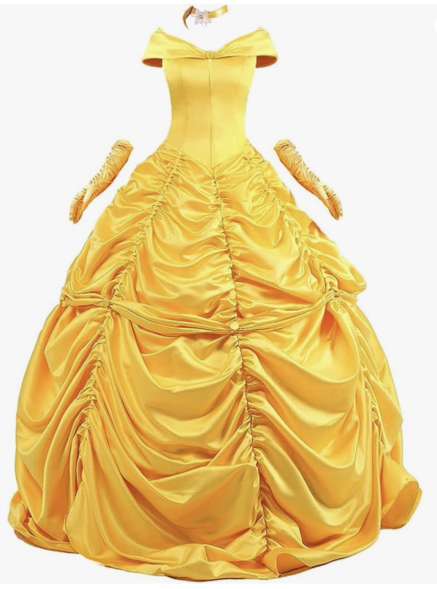 DarkHeartMary_'s tweet photo. @DarkJusticeHW —“My hellran, I received something today that might interest you.” Opening the box, she revealed a yellow dress, identical to Belle’s, and in the bag were Tootsie Pops and Reese’s peanut butter pumpkins. https://t.co/KR7LGVGoro