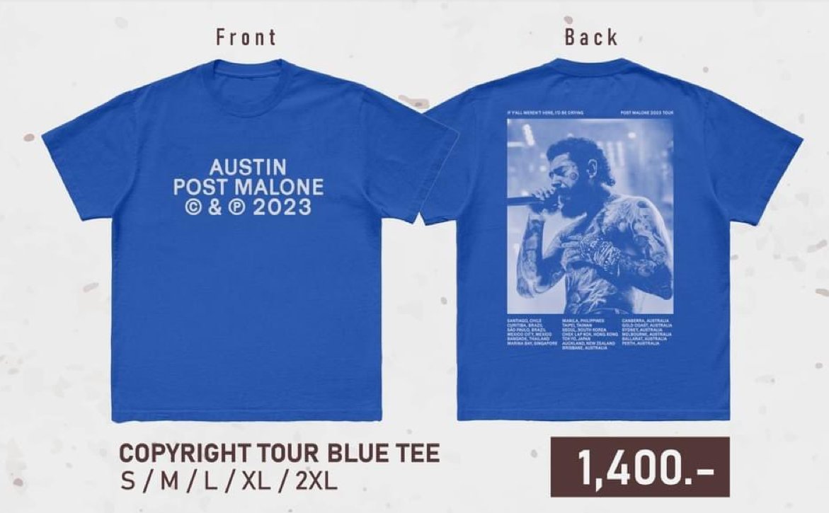PSribuppa's tweet photo. หาเสื้อ Post Malone สีน้ำเงิน XL 

#PostMaloneBKK 
#Postmaloneliveinbkk  
#Postmaloneliveinbkk  
#PostMalone📷 https://t.co/KCWG5B5qDh