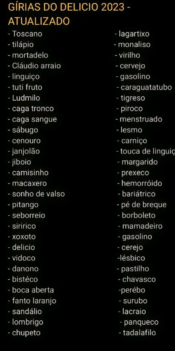 tivityn's tweet photo. Gírias do delicio 2023, fiquem atentos para atualizações https://t.co/mul4irlKNh