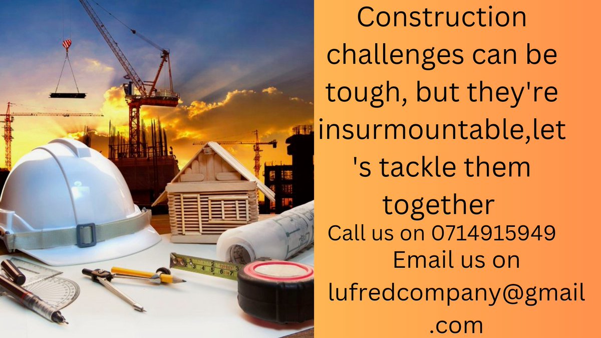 company_lufred's tweet photo. Contact us today on 0714915949 as we help you tackle your construction obstacles. Email us 0n lufredcompany@gmail.com for construction services and consultation #constructionkenya #greenbuildingkenya #interiordesignkenya #realestatekenya #renovationkenya #Babathe6th #pleaseDM https://t.co/rf2My549KH