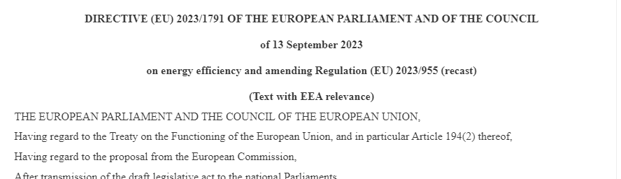 The Coalition for Energy Savings 💡 (@euenergysavings) on Twitter photo 🇪🇺 Directive (EU) 2023/1791! The new Energy Efficiency Directive has been published today in the EU Official Journal!
 
⏳ Let's start implementing the #EED now!
🔗 Learn more and get insights on the 2023 EED in our report: bit.ly/45Y6RzU
#EnergyEfficiency 🇪🇺 Directive (EU) 2023/1791! The new Energy Efficiency Directive has been published today in the EU Official Journal!
 
⏳ Let's start implementing the #EED now!
🔗 Learn more and get insights on the 2023 EED in our report: bit.ly/45Y6RzU
#EnergyEfficiency