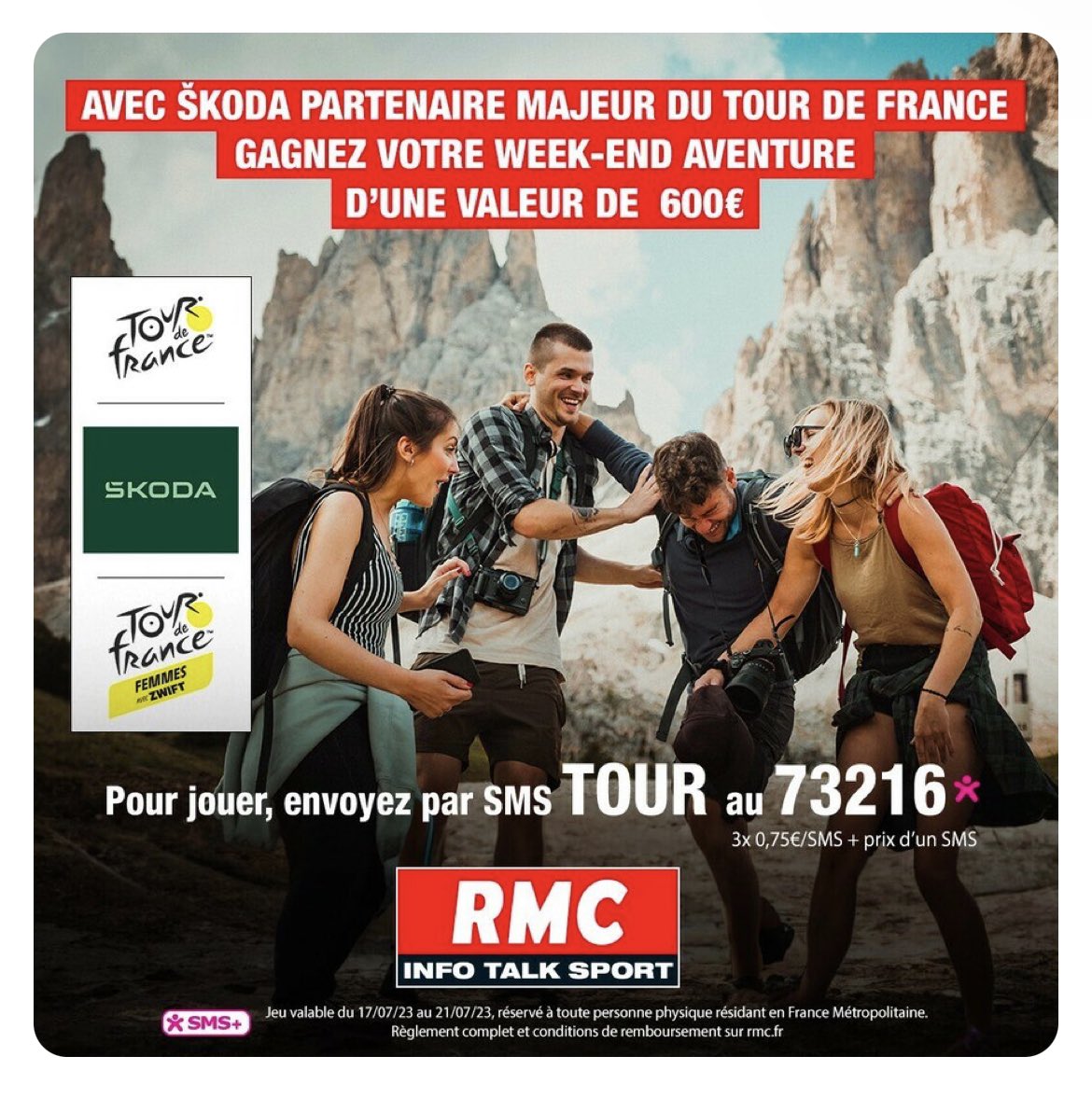 LaureChabalier's tweet photo. Bonjour @RMCsport et @RMCInfo ainsi que @SkodaFrance et @WeLoveCyclingFR : le 17 juillet, grâce a l’émission de fin de journée sur RMC, après le tour de France (jour de repos). J’ai gagné en direct, un cadeau : un week-end aventure pour un montant de 600 €… Rien depuis https://t.co/5POZa19pqd