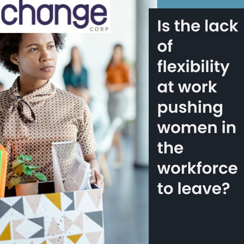 TheChangeCorp's tweet photo. A significant 52% of women have either considered leaving or have already left their jobs due to a lack of flexibility.

This indicates a c disconnect between the aspirations of women and the efforts made by businesses. https://t.co/nERroOHtrq