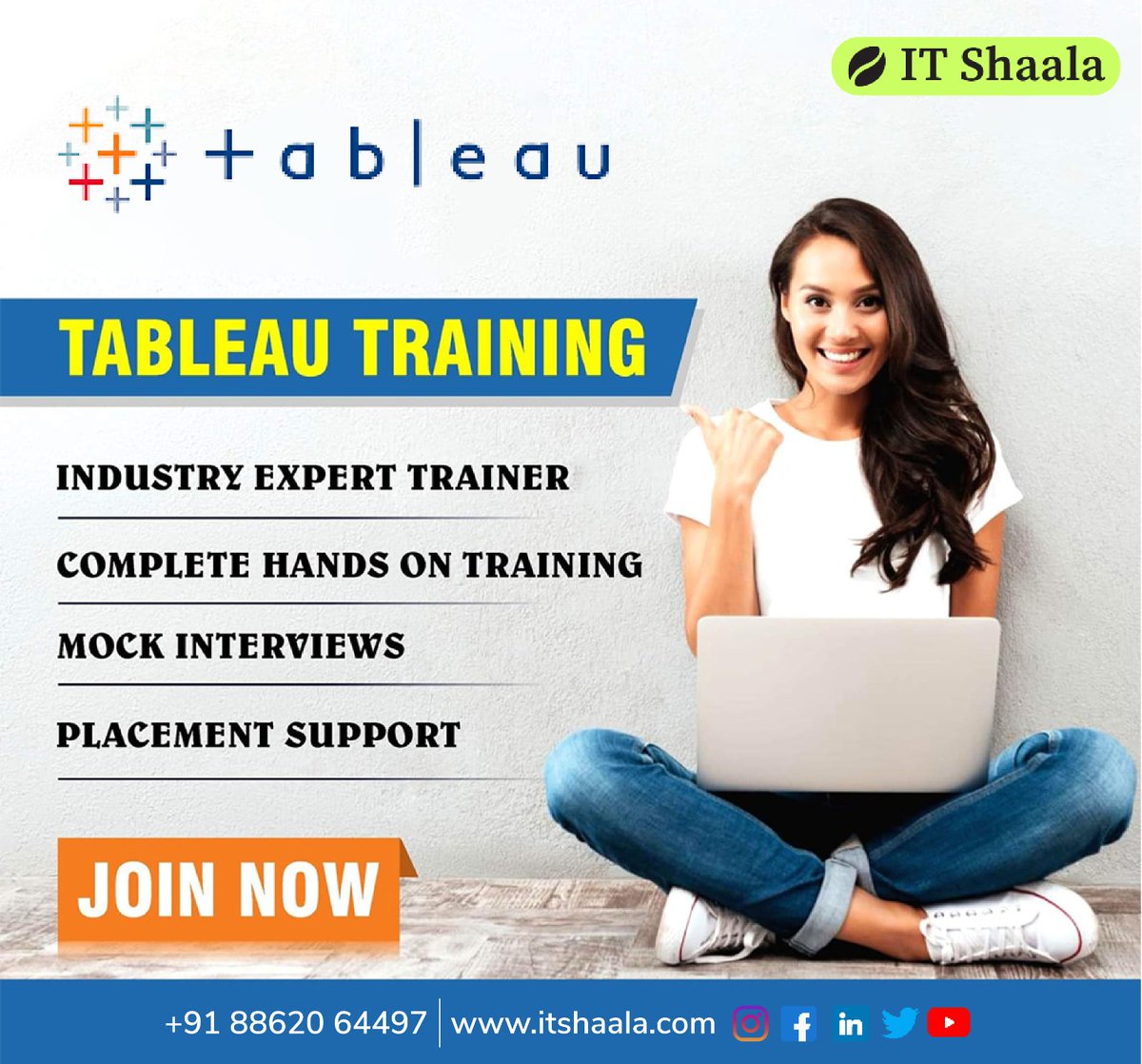 it_shaala's tweet image. Unlock the Power of Data Visualization with IT Shaala&apos;s TABLEAU Training!
Call, us at
088620 64497

[IT Training institute, Placement, 100% job assistance, Coding journey, Expert training, new batch starting, success, tableau training]
#DataAnalytics #TableauTraining #itshaala