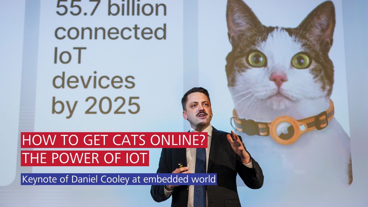 To reach the next level of IoT, we need to work together, says Daniel Cooley, CTO Silicon Labs and keynote speaker at #embeddedworld 2023. 💡 How to get cats online by the power of IoT: embedded.ly/9o9o 👈