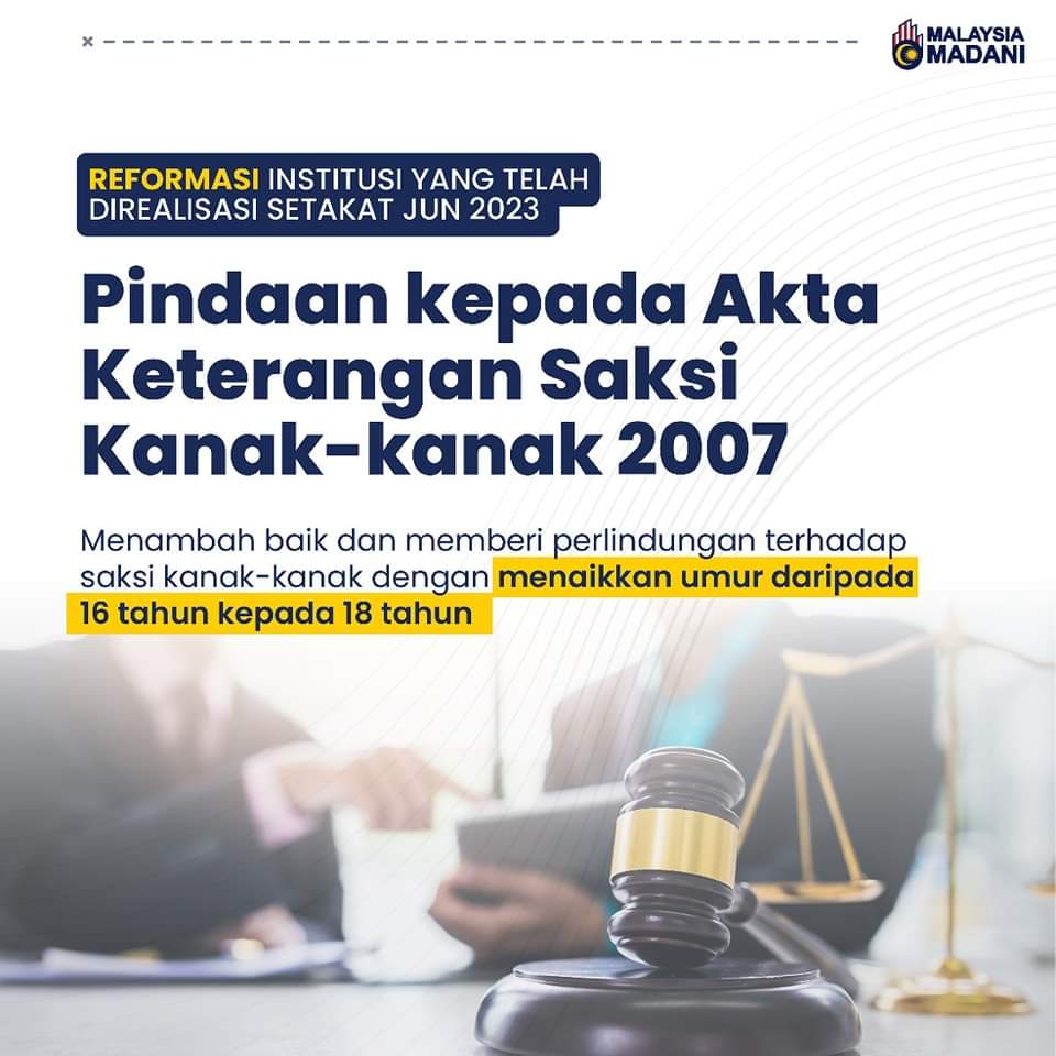 2) Pindaan kepada Akta Keterangan Saksi Kanak-kanak 2007