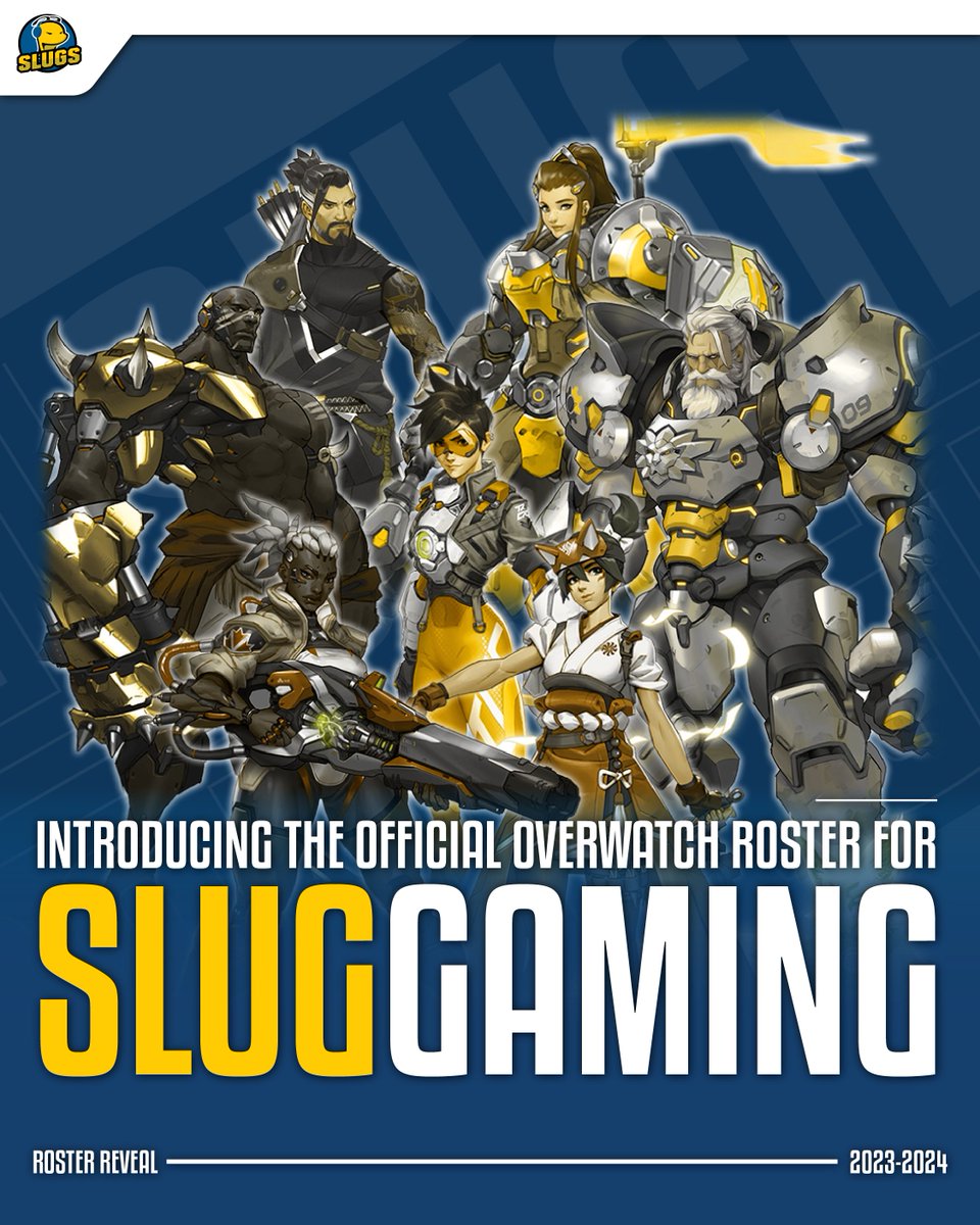 SlugGamingUCSC's tweet photo. Let's give a warm welcome to Slug Gaming's 2023-2024 Overwatch Roster! π
TEAM:
π‘ @zbra_ow
β @nvm_ow
β #j2hc
β @Okoton_K87
π#Crephyn
π@TheOrchestra__
DIRECTOR:
πΌ @OwJaguar https://t.co/QREsjTuCHD