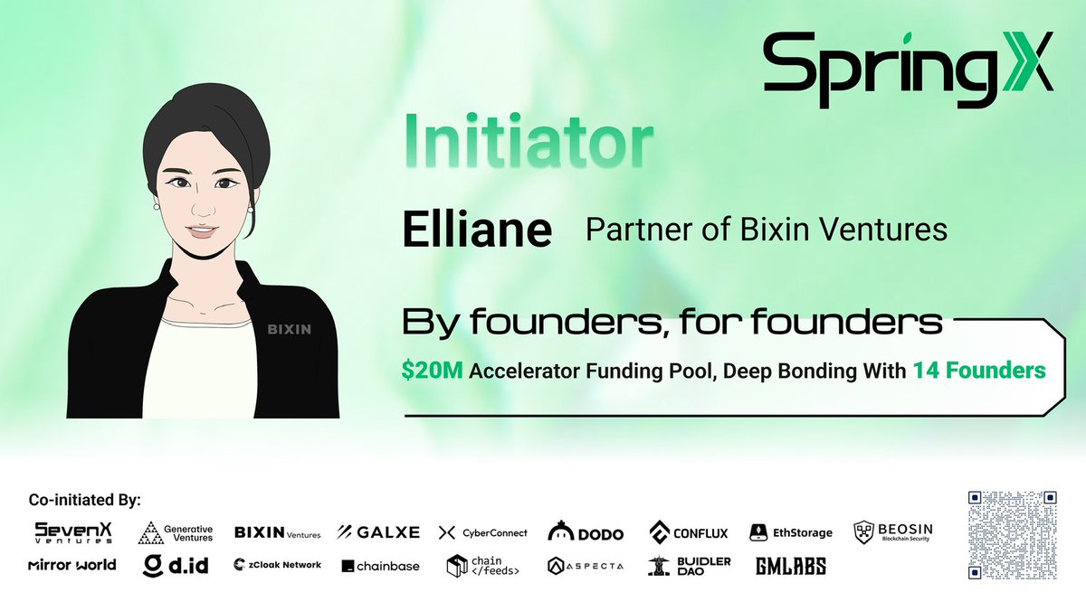 🌟Calling all Web3 Buidlers!

💙Bixin Ventures proudly co-launch the Web3 Accelerator - ☘️SpringX! 

 💰$20M fund dedicated to early stage Web3 startups. 

🛜With Bixin Ventures' tech expertise, investment research, outstanding operations, marketing experience, and extensive