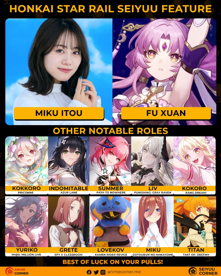 Gotoubun no Hanayome Anime Voice Actors / Seiyuu 