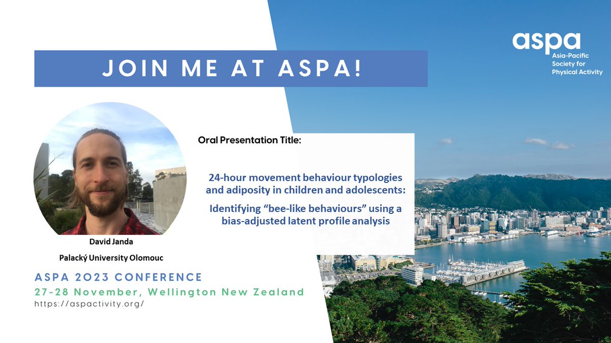 David Janda (@iamdavidjanda) on Twitter photo 🌏 Excited to go from <a href="/UPOlomouc/">Univerzita Palackého</a> through an internship at <a href="/DeakinIPAN/">Deakin IPAN</a> to the <a href="/ASPActivity/">Asia-Pacific Society for Physical Activity</a> conference! 🇳🇿
🎙️ Research on 24-h movement behaviour typologies and adiposity in children and adolescents. Let's identify those "bee-like behaviours" together! 🐝
#ASPA2023 #PhDJourney 🌏 Excited to go from <a href="/UPOlomouc/">Univerzita Palackého</a> through an internship at <a href="/DeakinIPAN/">Deakin IPAN</a> to the <a href="/ASPActivity/">Asia-Pacific Society for Physical Activity</a> conference! 🇳🇿
🎙️ Research on 24-h movement behaviour typologies and adiposity in children and adolescents. Let's identify those "bee-like behaviours" together! 🐝
#ASPA2023 #PhDJourney