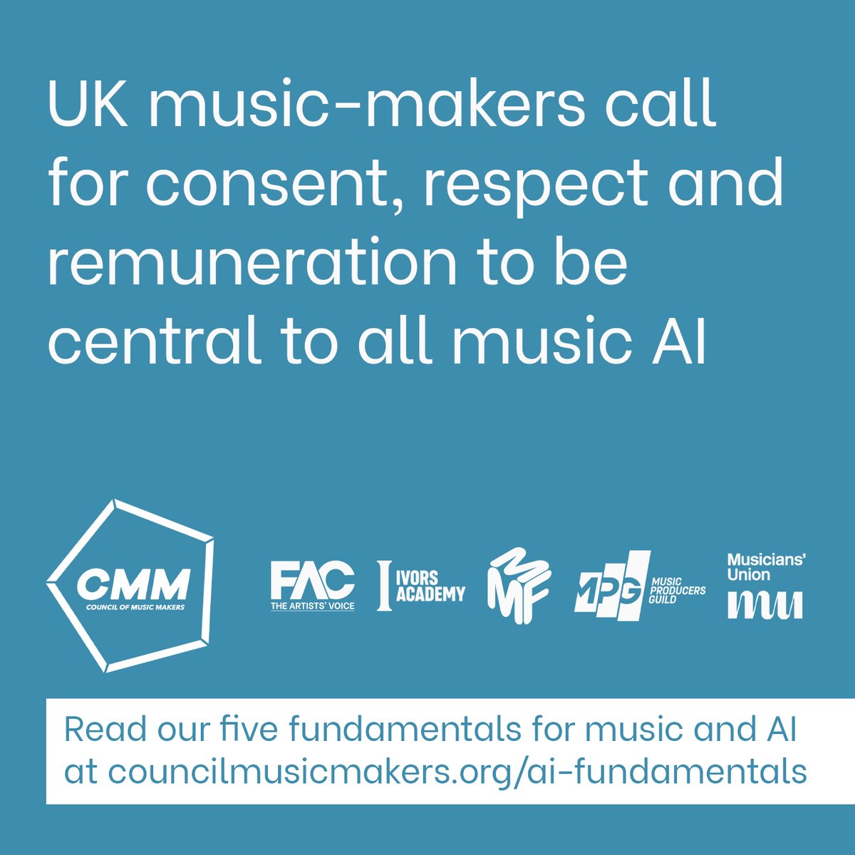 As the <a href="/IvorsAcademy/">The Ivors Academy</a> Global Creators Summit today puts the spotlight on AI in music, CMM has published five fundamentals for ensuring that the development of music AI respects the rights of human creators + truly empowers music-makers + music fans. Info: bit.ly/3PsPnEu