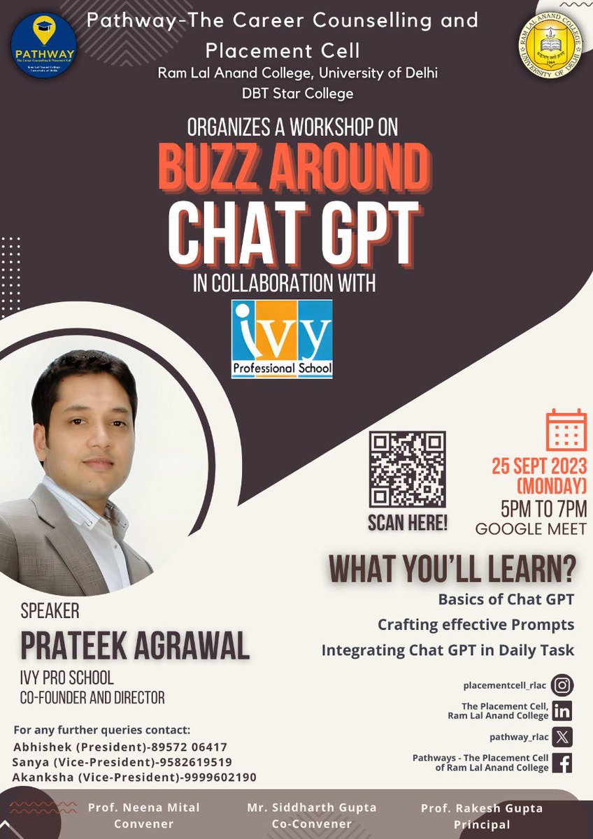 pathway_rlac's tweet photo. Pathway in partnership with Ivy ProSchool offer a ChatGPT workshop. Mr.Prateek Agrawal a top data science expert will speak on September 25th, 2023, 5-7 PM, online. Apply here : https://t.co/W3XzlGTO5q
Don't miss this golden opportunity!
#pathway #du #workshop #rlac #ChatGPT https://t.co/zUiSxwlRBu