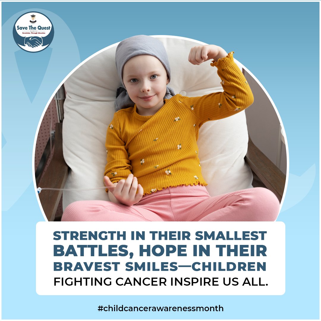 savethequest's tweet photo. Childhood cancer impacts numerous young lives yearly, yet research and awareness provide optimism.

Survival rates have notably risen, thanks to continued efforts to enhance treatments and aid these resilient young warriors.
.
.
.
.
.
#savethequest #Ngo https://t.co/LViG3oYlGs
