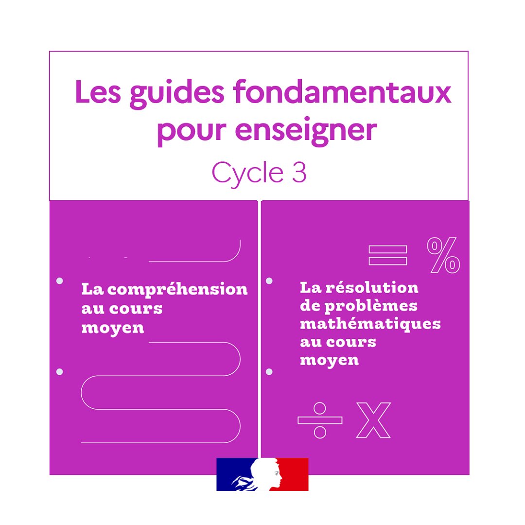 Eduscol's tweet photo. 📍La résolution de problèmes et la compréhension au cycle 3

Deux #GuidesFondamentaux s'appuient sur les acquis de la recherche pour nourrir la réflexion des formateurs et des professeurs. Ils proposent également des exemples concrets de mise en œuvre.

▶ https://t.co/bJKBkmTF9T https://t.co/FwQ53rjpMO