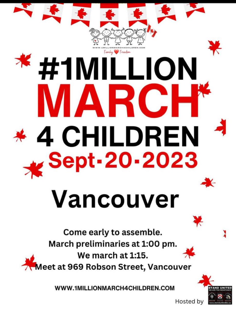 CorruptionBc's tweet photo. The Million March is a cross-Canada family friendly protest against OGI.

The issue started back in 2016 with Trudeau's Bill C-16. The Bill, now law,  protects a minor's subjective choice of whatever gender he/she chooses. Parental consent is not necessary. 

#millionmanmarch https://t.co/30SaI5tYgH
