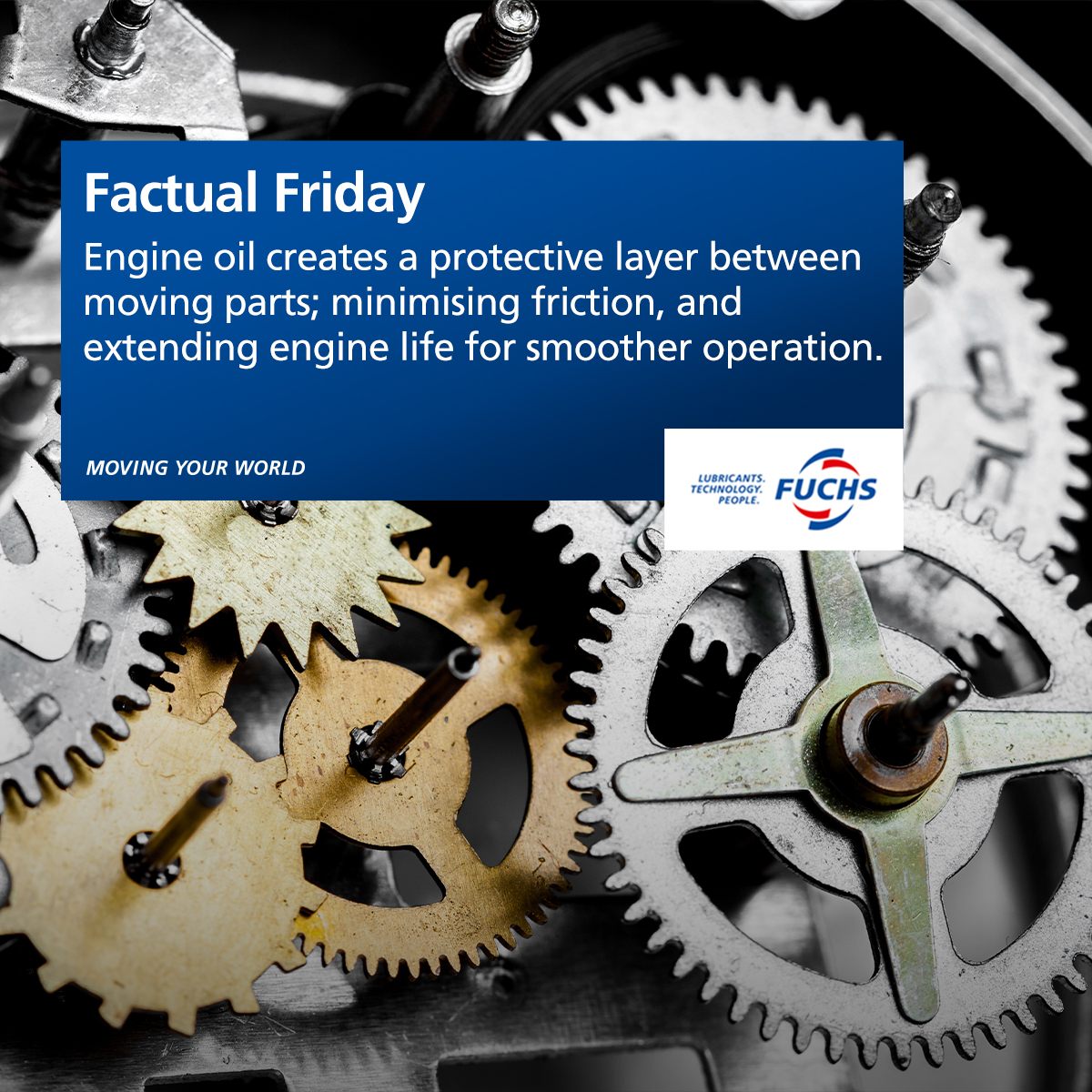 The right engine oil would help you maintain your vehicle's health. Hence, taking the first step correctly by choosing the right oil would give you a smoother journey that you are looking forward to.

#FUCHS #FUCHSIndia #Factualfriday #EngineOil #Latesttechnology #movingyourworld