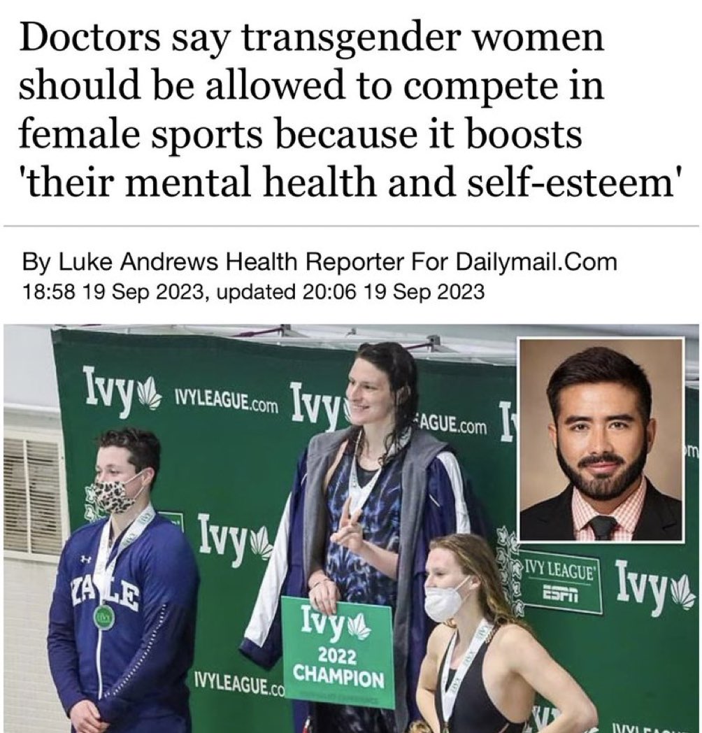 DrLoupis's tweet photo. No! Mentally ill people should seek psychiatric help. We’ll not affirm your mental illness and you’ll not get to destroy women’s sports. https://t.co/LVTk9GfAkd