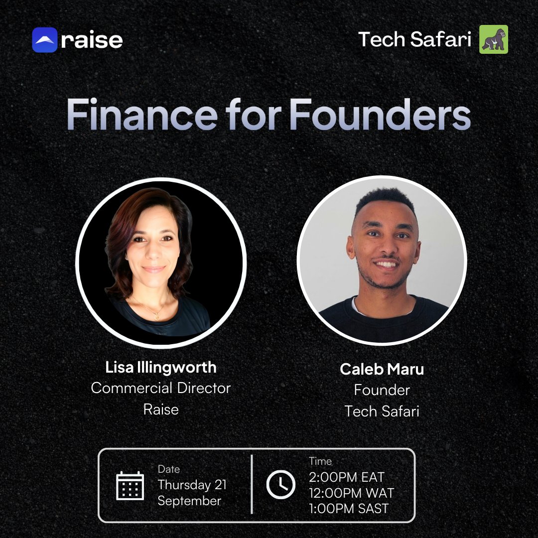 getraise's tweet photo. Learn to master financial modeling for African markets with Lisa & Caleb this Thursday. Get practical tips and an exclusive look at #Calculator- our new scenario modeling tool.
👉 https://t.co/X0qOuj6GQR
#Raise #FinanceWorkshop #AfricanStartups #BusinessGrowth https://t.co/CNupdwP0ZM