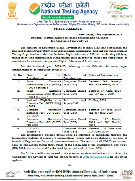 CUET_with_BPS's tweet photo. 📣 Exciting News for Class 12 Candidates! 🎓 Mark your calendars:

🔥 CUET (UG) 2024: May 15 - May 31, 2024 📚 🎯 CUET (PG) 2024: Mar 11 - Mar 28, 2024 📖
🗓️ Just in from NTA! Get ready to shine in CUET, JEE, NEET, and UGC-NET! 🌟#CUET2024 #NTAExamCalendar #HigherEdGoals #BPS https://t.co/q6n8KpWAr4