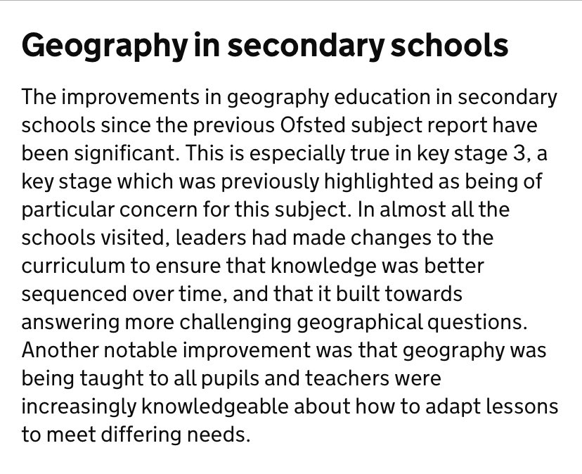 Cranmer Institute (@cet_institute) on Twitter photo New #ofsted subject report for #Geography released yesterday which will be of interest to those in the Geography Practitioner Network
gov.uk/government/pub…
<a href="/stephsinfield/">Stephanie Sinfield</a> New #ofsted subject report for #Geography released yesterday which will be of interest to those in the Geography Practitioner Network
gov.uk/government/pub…
<a href="/stephsinfield/">Stephanie Sinfield</a>