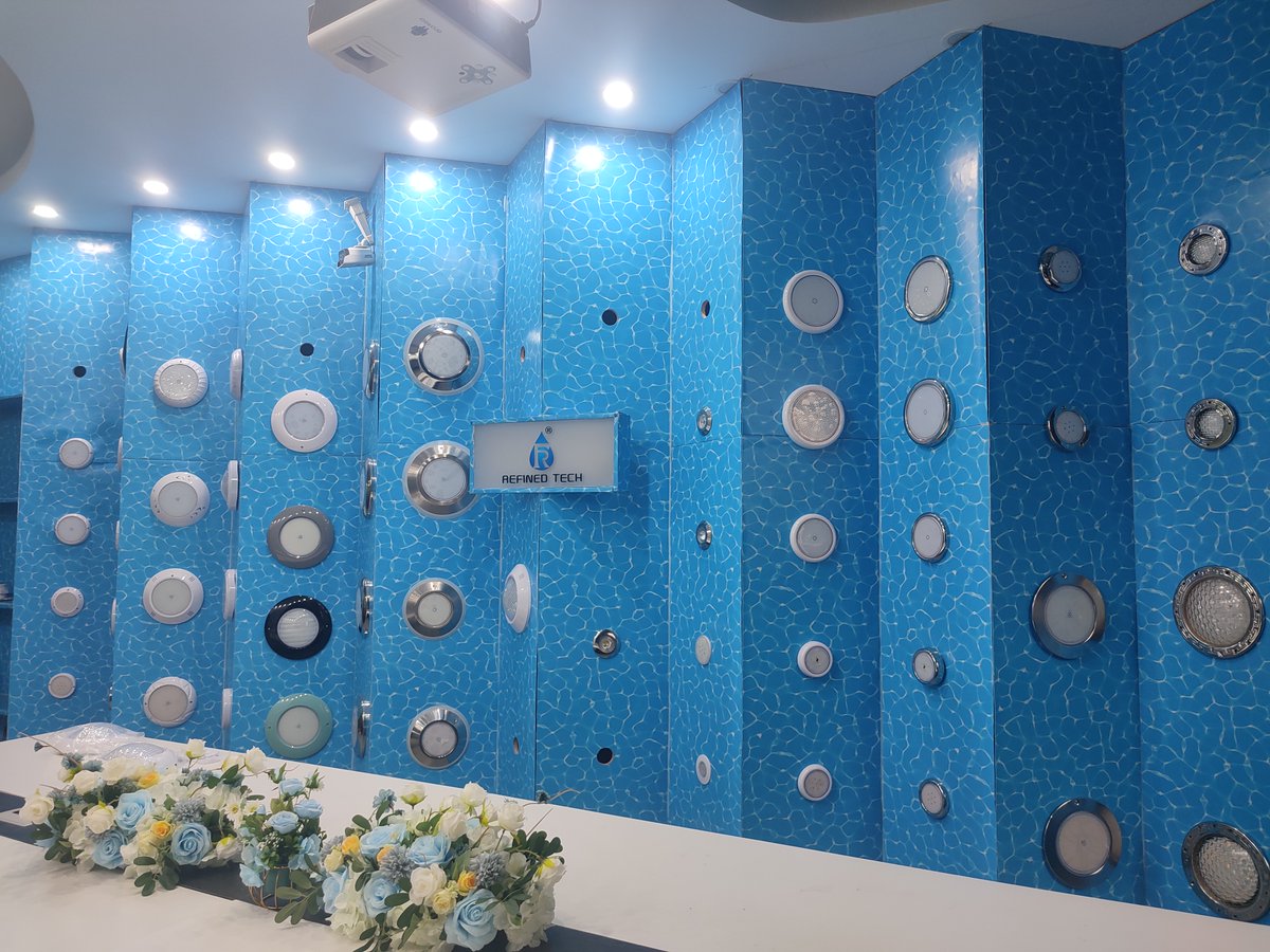 Refined LED Pool Lights Sample Room. Wish there are the pool lights you like. #poollight #poollighting #piscinaled #lighting #led #ledlight #underwaterlight #swimmingpool #piscineled