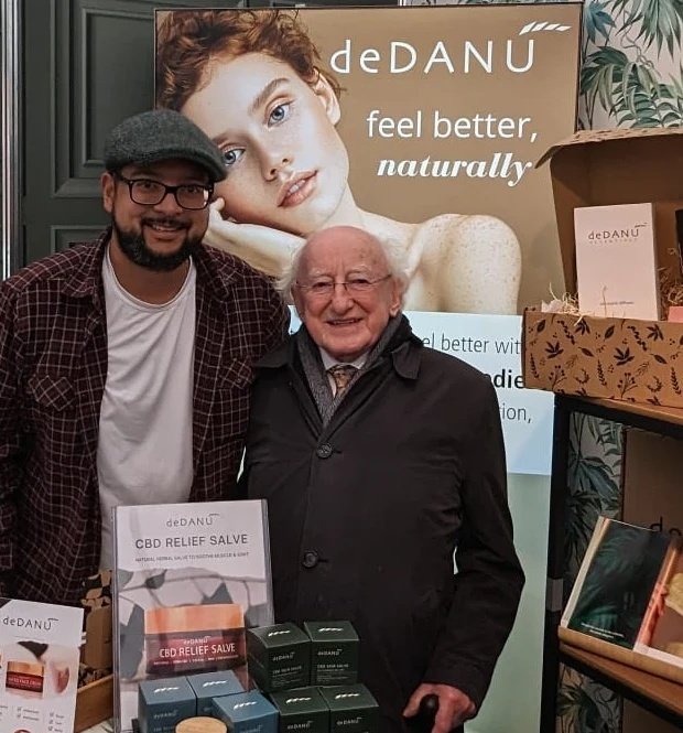 deDANUIreland's tweet photo. ๐ธ We're starstruck! The highlight of our day at the National Ploughing Championships!
James, had the incredible honour of meeting the President of Ireland, Michael D. Higgins and his wife, Sabina. ๐๐ฎ๐ช
#Dedanu #NationalPloughingChampionships #nationalploughing2023 https://t.co/TA7OJP3S6K