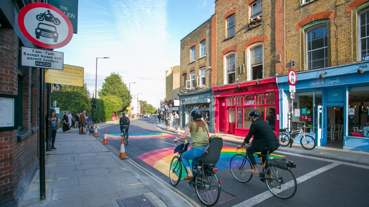 #OnThisDay in 2021, a daytime Bus Gate in Church St and 5 LTN filters were implemented. In Church St, which has 112 businesses, 6 pubs, 2 schools, 2 nurseries and 2 parks, footfall and cycling have increased. Traffic on 'boundary roads' largely unchanged, per traffic analysis.