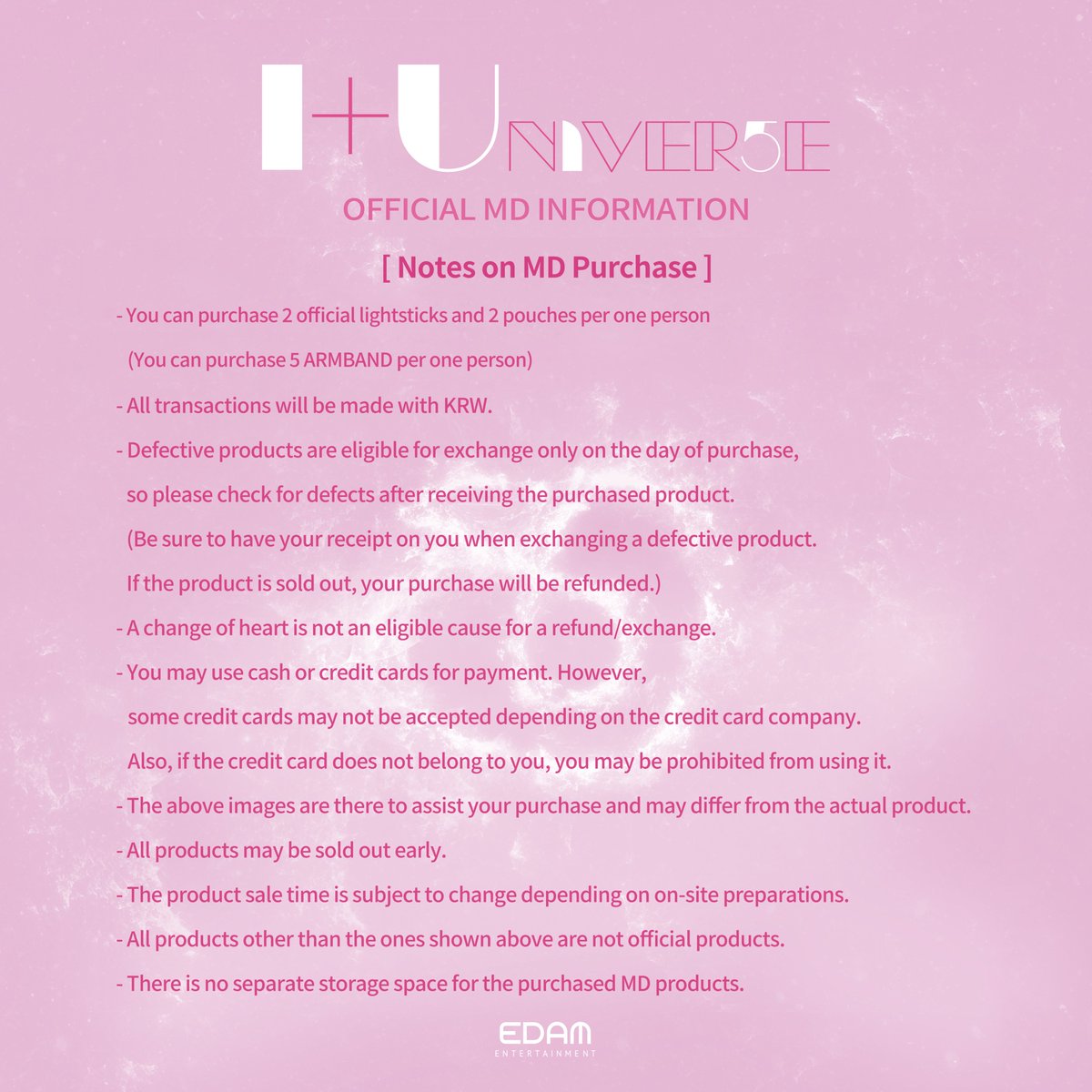 _IUofficial's tweet photo. 2023 아이유 ���콘서트 'I+UN1VER5E'
Official MD 현장 판매 안내

📆 23.09.23 (SAT) 1PM~5PM
📆 23.09.24 (SUN) 12PM~4PM
📍 KSPO DOME 공식 MD 판매 부스
🔗 https://t.co/w33uU8j6Js

#아이유 #IU
#IUN1VER5E #FANCONCERT https://t.co/g1v6tva7OQ