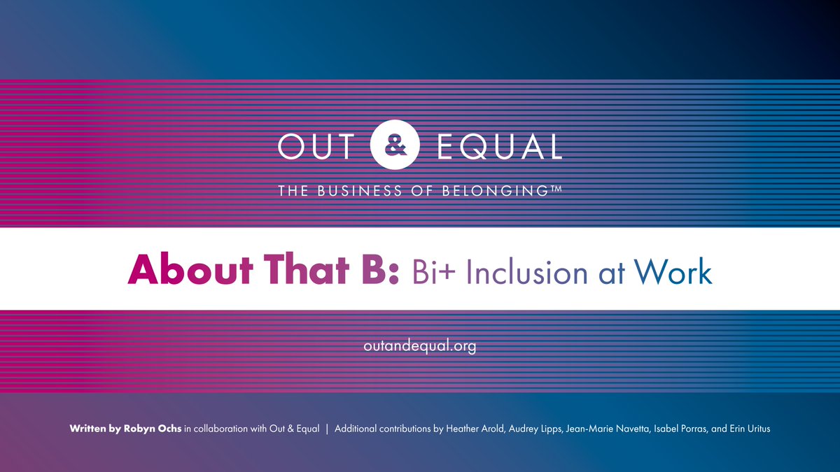 robynochs's tweet photo. I’ve been collaborating with #OutandEqual, an #LGBQIA+ workplace advocacy organization, to create a #bisexualplus resource for their website.
I’m delighted to announce that it’s gone live and is now available at https://t.co/ihzMLwQDxB.
I hope you find it helpful. https://t.co/qZyoHNvxys