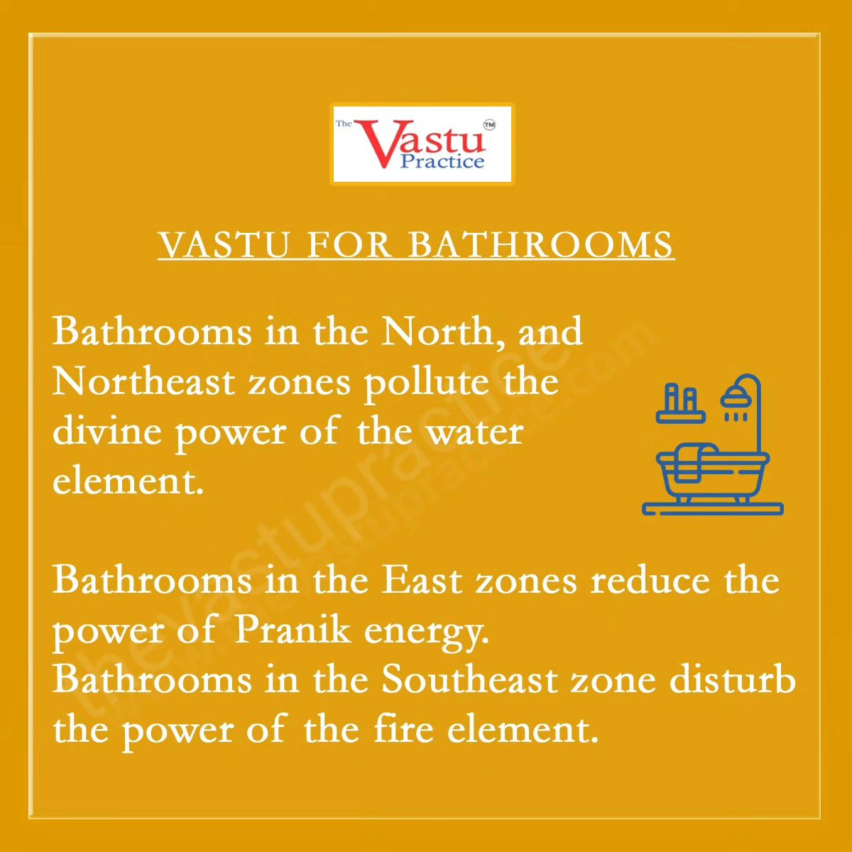 vastupractice's tweet photo. Vastu for Bathroom
#Bathrooms in the North and Northeast zones pollute the divine #power of the water element. 
Bathrooms in the East zone reduce the power of #Pranic #energy.
Do visit the website for more details @ https://t.co/7ZSKRbDXoD https://t.co/zQUNWHkq7a