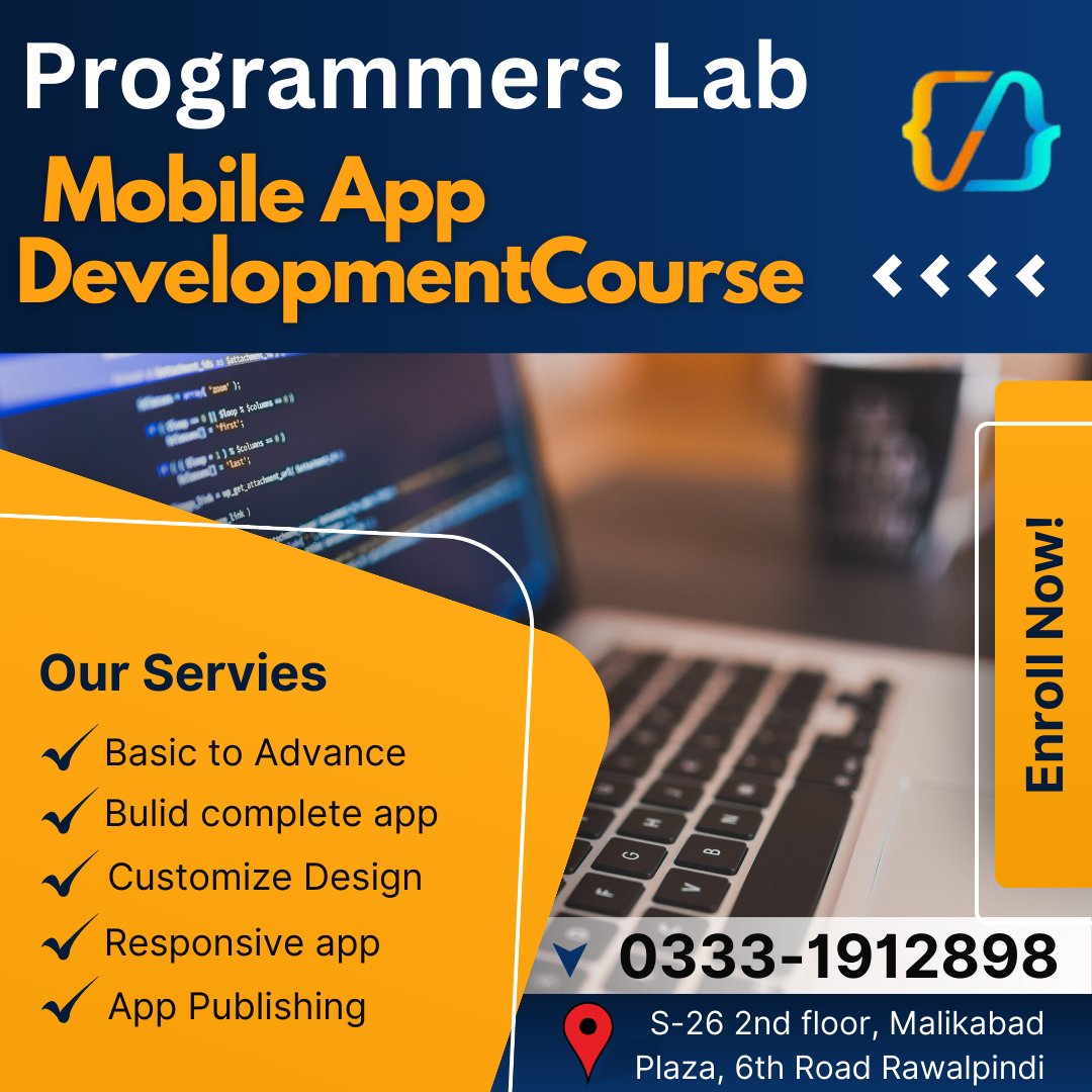 progra39834's tweet image. Mobile app development Course in Rawalpindi
#MobileappdevelopmentCourse #MobileApp @progra39834 
phone: 03331912898