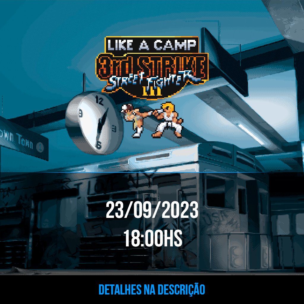 like_a_stream's tweet photo. Like a Camp Street Fighter 3rd Strike 2º Edição (Fightcade2)
Data: 23/09/2023
Horário: 18:00hs
Participantes: 8
Formato: FT2 finais FT3
Inscrição/Premiação/Tabela/Regras: https://t.co/5bmKRRQXEz https://t.co/fXcbu6T6CX