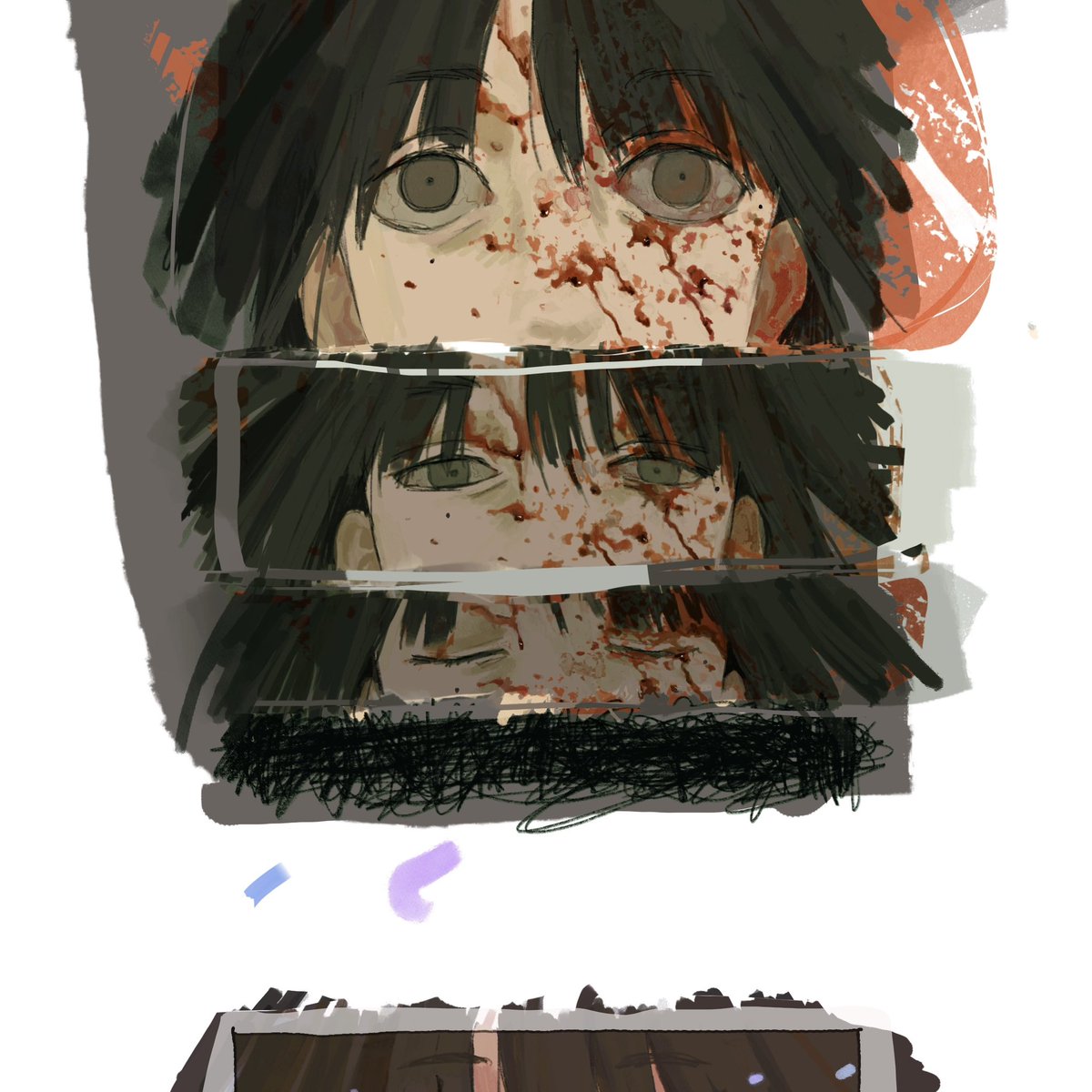 END80236189's tweet photo. 血の絵集めて本にしたいよ… https://t.co/PxREWQmezk