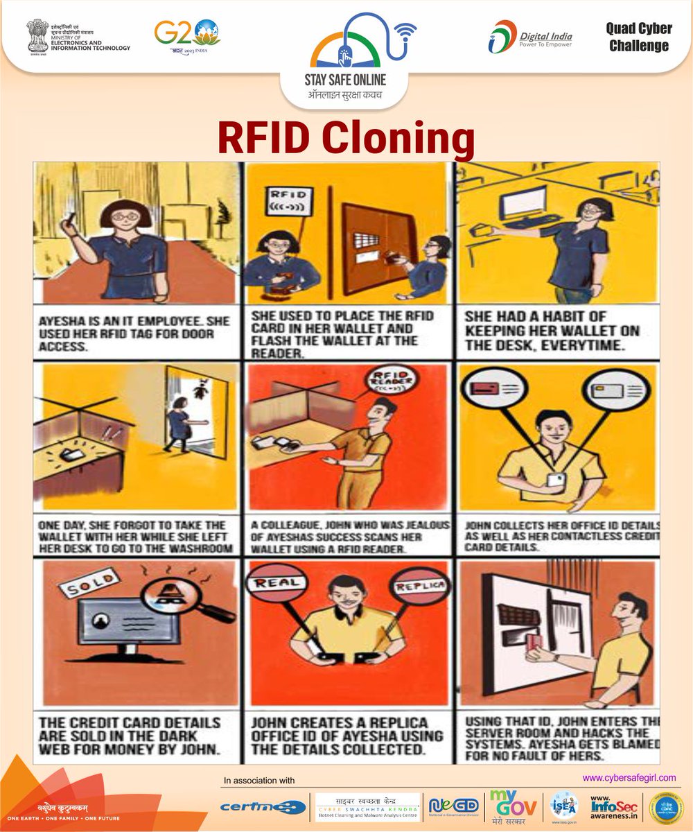 ditewb's tweet image. Beware of RFID cloning.
#CSCOE #ssoindia #cyberawareness