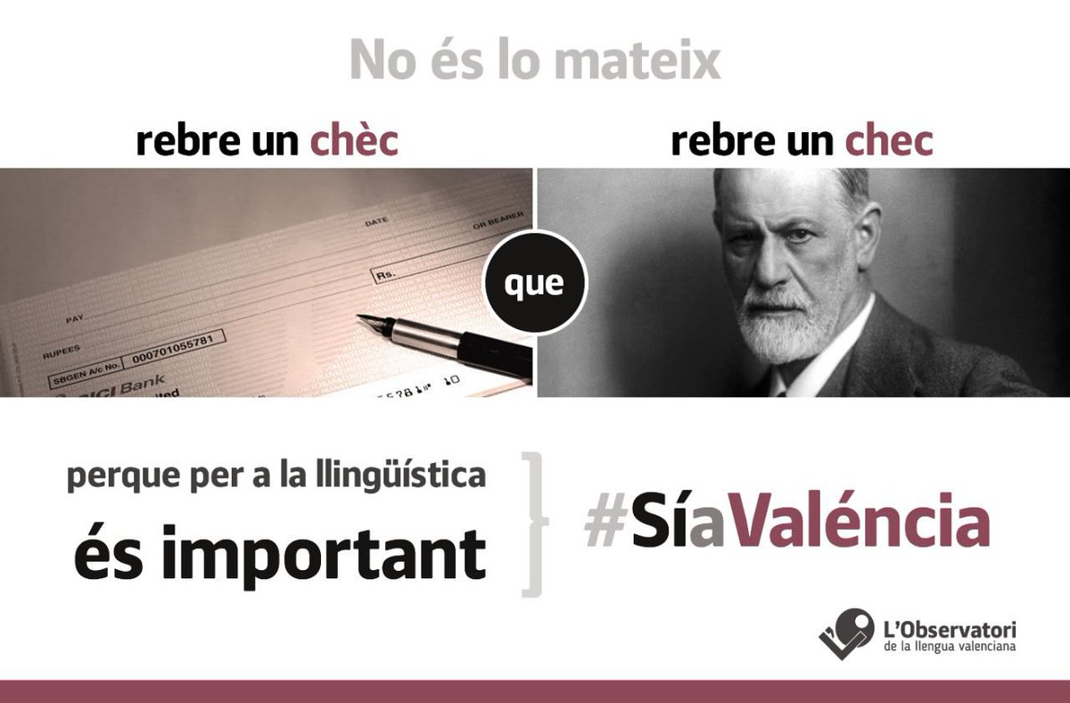 LObservatori_V's tweet image. No és lo mateix rebre un #chèc que rebre  un #chec. 😀😜
Perque l&apos;accent sí que importa.
#SíAValéncia
#SíAlValencià