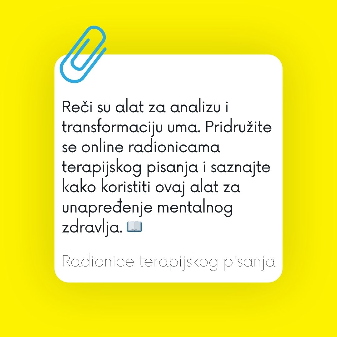 PopKulturaBlog's tweet photo. Prijavite se za online radionice terapijskog pisanja. Svaka radionica sastoji se iz niza spisateljskih vežbi koje će vam pomoći da smanjite stres i anksioznost. #terapijskopisanje #licnirazvoj https://t.co/myYXgQbZEF
