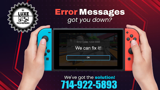 LuxeTechRepairs's tweet image. 🎮 Got a glitchy or damaged #NintendoSwitch in #OrangeCounty? 😟 Don&apos;t fret! 🍊 We&apos;re your go-to destination for expert Nintendo Switch repairs right here in OC. Let&apos;s revive your gaming adventures! 🕹️ #SwitchRepair #GamingCommunity #OCGamers #GetYourGameOnOC