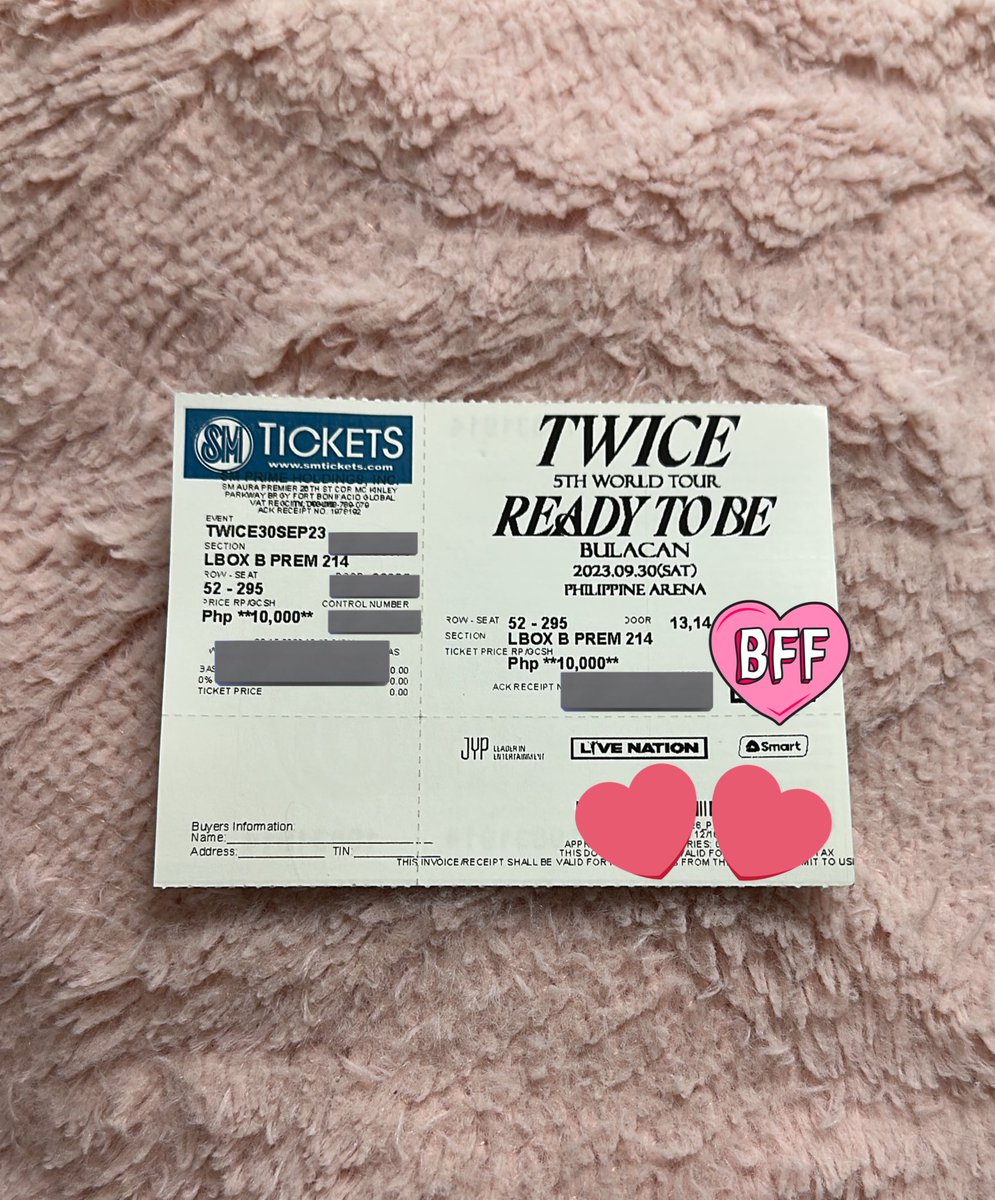 mochibread95's tweet photo. WTS LFB WTB LFS TWICE 

Day 1 - 1 LBB Prem 214 row 52 seat 295
• on hand / srp 10k 
• meet up only!! (BGC/QC)

RFS: looking for 2 ADJACENT tickets for D1!! preferably LBB OR LBA (jowa wants to watch din 🥺)

wts lfb twice rtb ticket LBB in manila twice concert con onhand https://t.co/kNf4KNrW9e