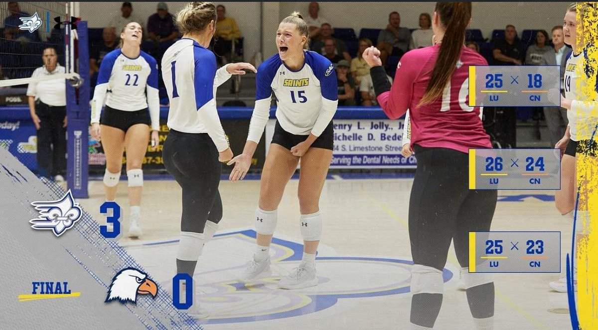 Sophomore outside hitter Tatum Riddle blasted a game-high 13 kills as Limestone Women’s Volleyball completed its first sweep over Carson-Newman in program history and the first win since 2010. ⚜️

📊ow.ly/3MrS50PNAmv

#GoSaints #limestONEnation #ProtectTheRock