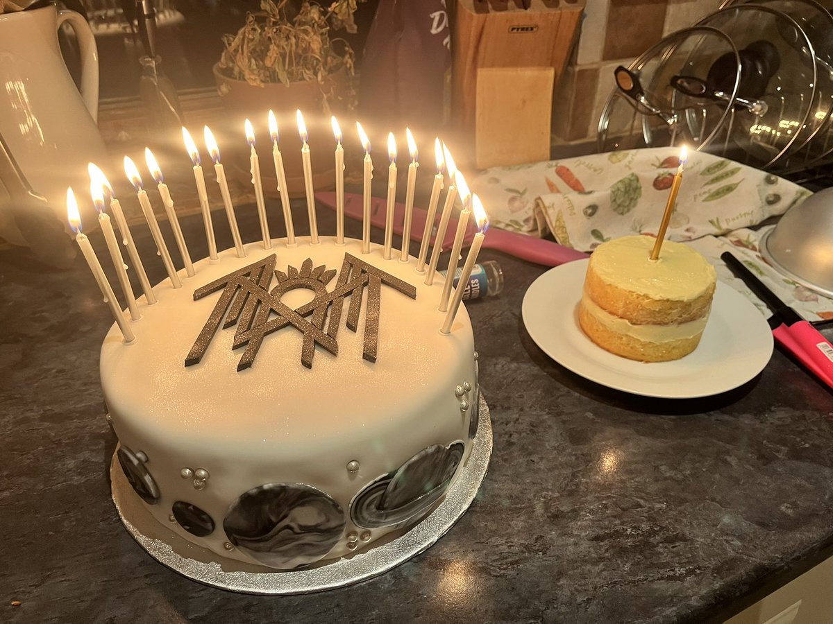 Proudest cake. Not because of the decorating or flavour, but for the significance of its recipient reaching 18 years. Starting life as a 700g preemie is no mean feat and she’s smashed it. @Sleep_Token and the Solar System.