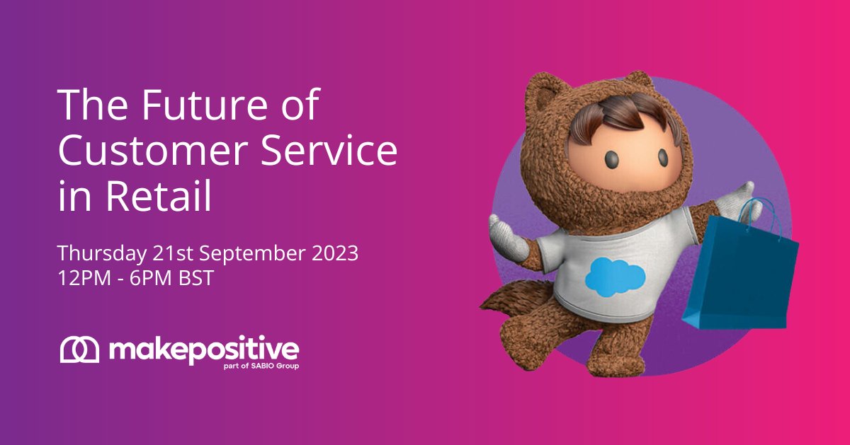 Join @makepositive part of Sabio Group and @salesforce for lunch tomorrow in Manchester. @stuart_dorman will be joining other industry specialists to discuss how #technology is helping service operations achieve more with less.

Register here: invite.salesforce.com/thefutureofcus…