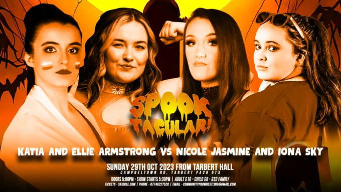 WKPWrestling's tweet photo. Here we go....local lass @IonaSky1 gets to slap @Soviet_Katia again, this time with hauners from the amazing @nicolejasmin_pw. Tickets at https://t.co/yFLPXkWepx or at Clachan Filling Station @Communityprowr1 @KeepingitlocalC @ExploreKintyre https://t.co/x5S8oYjAiW