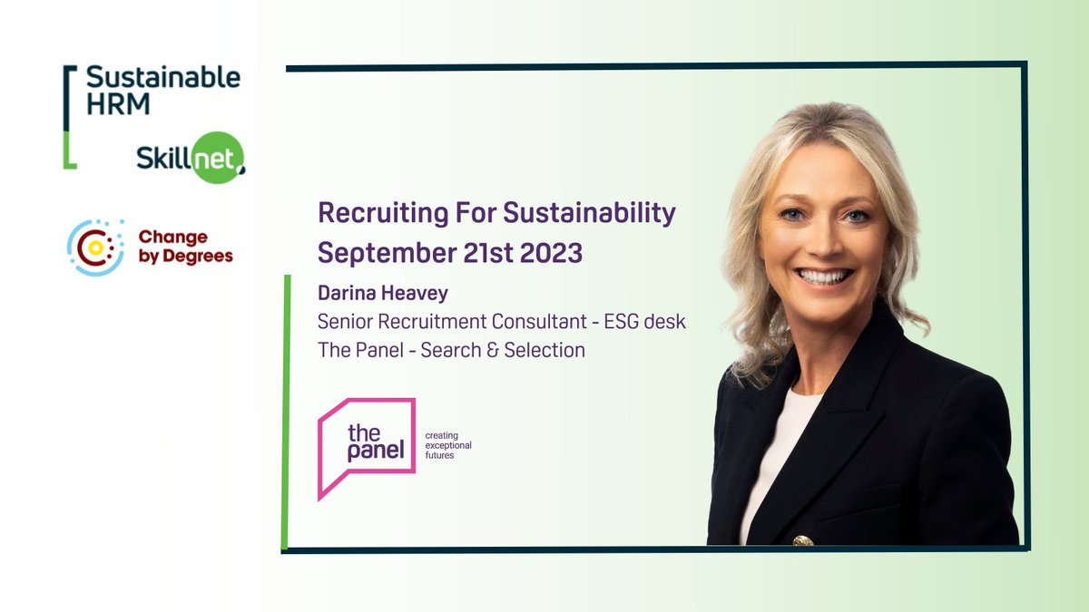 The Panel - Creating Exceptional Futures (@thepaneldublin) on Twitter photo We are delighted to announce that our colleague Darina will facilitate a presentation at the <a href="/SkillnetIreland/">Skillnet Ireland</a> #Sustainable HRM Leaders Forum on Thursday.
She is holding her presentation in conjunction with <a href="/changebydegrees/">changebydegrees</a> & <a href="/shine_tara/">Tara Shine</a>, who kindly invited her to take part. We are delighted to announce that our colleague Darina will facilitate a presentation at the <a href="/SkillnetIreland/">Skillnet Ireland</a> #Sustainable HRM Leaders Forum on Thursday.
She is holding her presentation in conjunction with <a href="/changebydegrees/">changebydegrees</a> & <a href="/shine_tara/">Tara Shine</a>, who kindly invited her to take part.