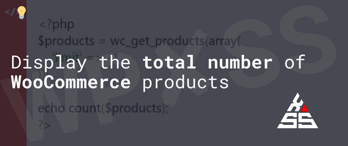 pejcic_rs's tweet image. Display the total number of #WooCommerce products wpxss.com/woocommerce/di… #functionsphp