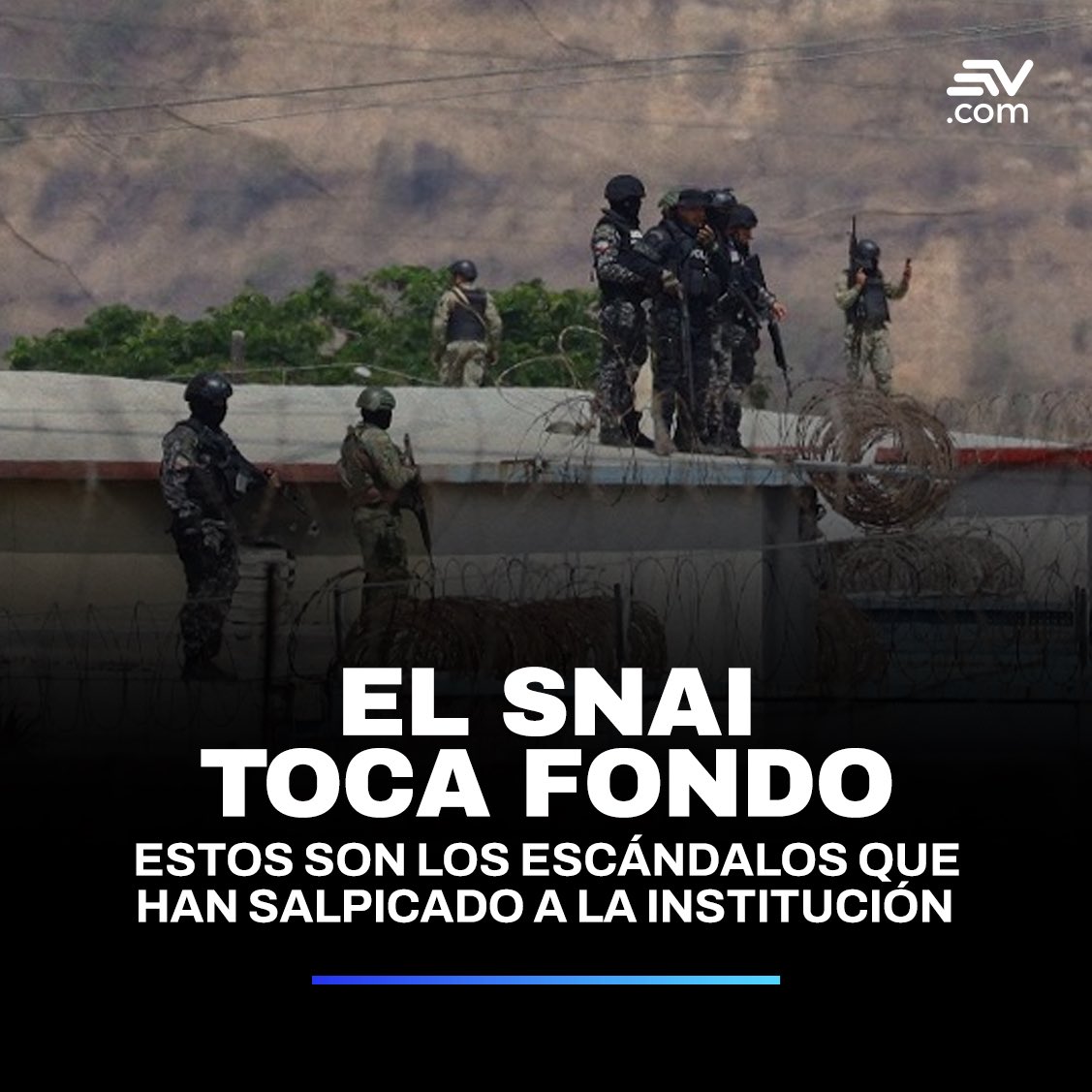 EcuavisaInforma's tweet photo. 📰 #Portada | 📌El historial del SNAI, responsable del sistema penitenciario, incluye desde reclusos que graban videos musicales en prisión hasta el hallazgo de armas en la oficina de funcionarios.

¿Cuál ha sido su actuación en este periodo? Te contamos📲 https://t.co/uVVl613nuz https://t.co/YB9LcjLjH7