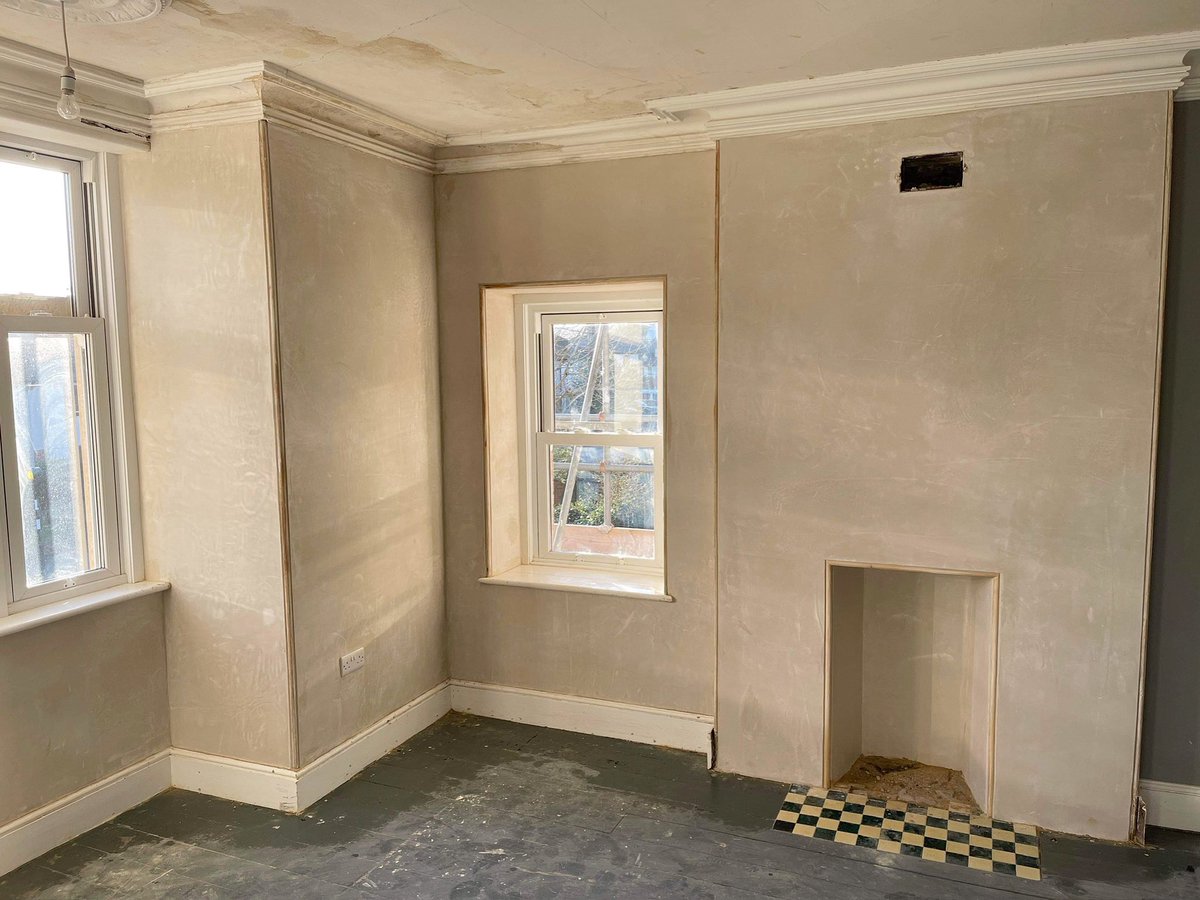 cornellcob's tweet photo. 3 Coat #lime Putty Plaster to Edwardian Townhouse in #Truro #Cornwall  - Materials supplied by @Cornish_Lime https://t.co/mhl2irpjom