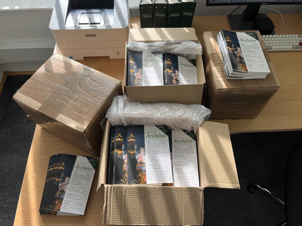 The latest issue of Archive Magazine is getting dispatched to 18 countries around the world! Archive is the magazine for RISC OS users. It's not too late to subscribe and get the latest issue.

archivemag.co.uk

#riscos #acorn #raspberrypi #opensource